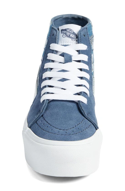 Vans Sk8-hi Tapered Stackform Platform Sneaker In Glimmer Check Vintage Indigo
