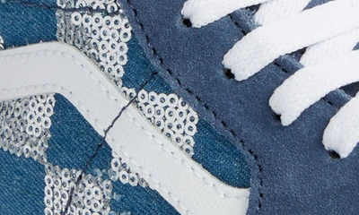 Vans Sk8-hi Tapered Stackform Platform Sneaker In Glimmer Check Vintage Indigo