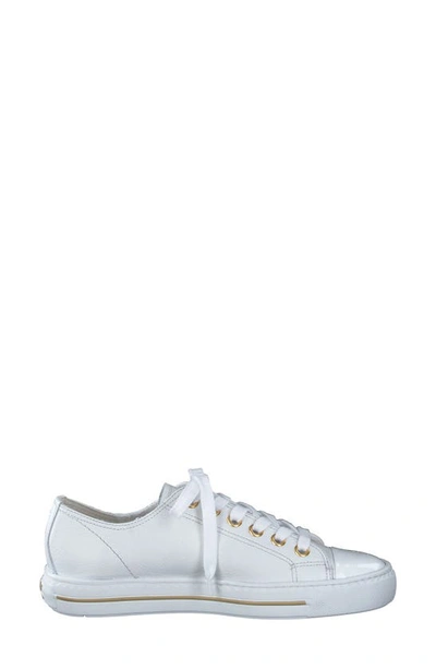 Paul Green Tamara Cupsole Sneaker In White Crinkled Patent