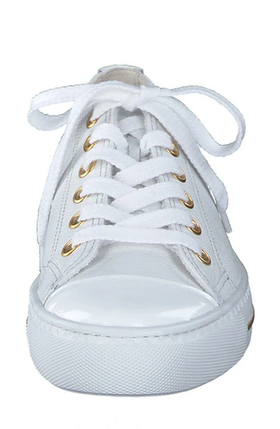 Shop Paul Green Sophie Sneaker In White Crinkled Patent