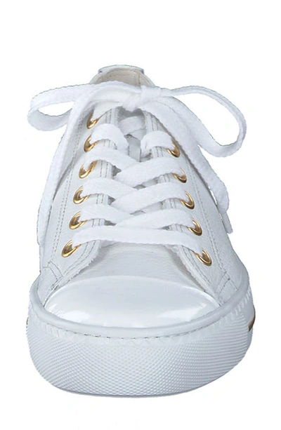 Paul Green Tamara Cupsole Sneaker In White Crinkled Patent