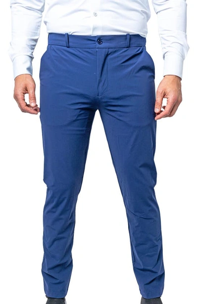 Shop Maceoo Orbita Slim Fit Pants In Blue