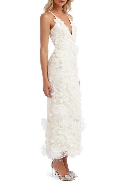 Helsi Norah Sequin Floral Gown In Off White Floral