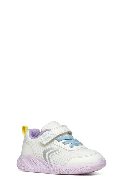 Shop Geox Kids' Sprintye Sneaker In White Multi
