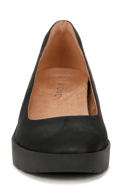 Vionic Sereno I8693l1001 Pump Women 8.5 Black Leather Slip On Wedge Heel Zpo3651 In Black