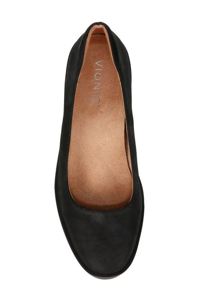 Vionic Sereno I8693l1001 Pump Women 8.5 Black Leather Slip On Wedge Heel Zpo3651 In Black