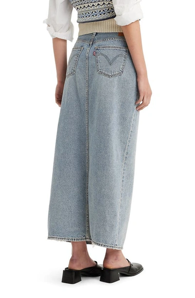 Shop Levi's Ankle Column Denim Skirt In Seraphina Stripe Crown Blue