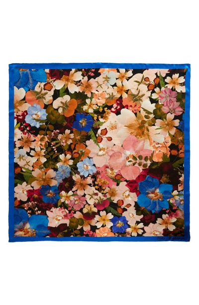 Shop Ted Baker Naomiea Floral Silk Square Scarf In Black Floral Multi