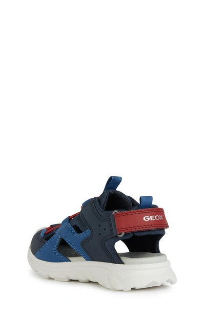 Shop Geox Airadyum Water Resistant Slingback Sandal In Navy/ Red
