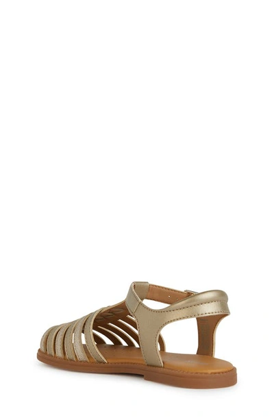 Shop Geox Kids' Karly Strappy Sandal In Platinum