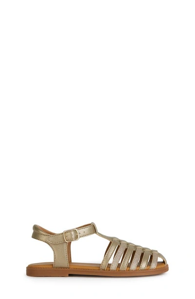 Shop Geox Kids' Karly Strappy Sandal In Platinum