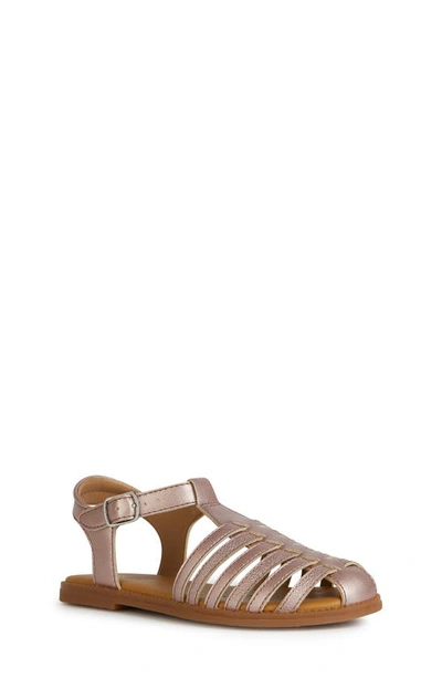 Shop Geox Kids' Karly Strappy Sandal In Rose