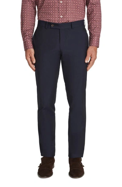 Shop Jack Victor Palmer Stretch Cotton & Wool Pants In Navy