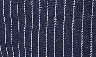 Shop Afrm Kiki Stripe Crop Corset Top In Dark Wash
