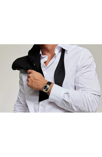 Bulova Men's Classic Frank Sinatra Rat Pack Automatic Black Leather Strap Watch 40mm In Silverone