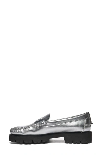 Shop Sebago Dan Met Water Resistant Lug Loafer In Silver