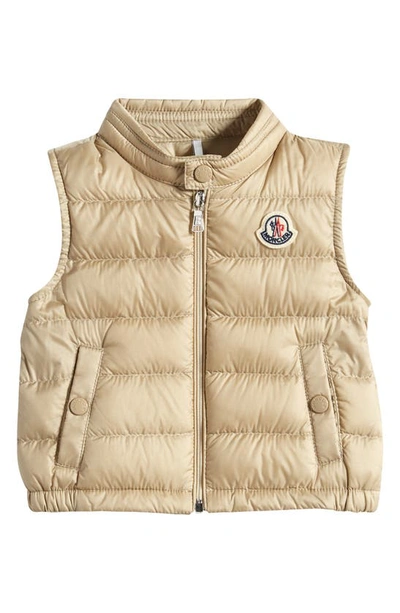 Shop Moncler Kids' New Amaury Quilted Down Vest In Beige