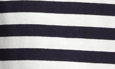 Shop Moncler Embroidered Logo Stripe Cotton T-shirt In Navy
