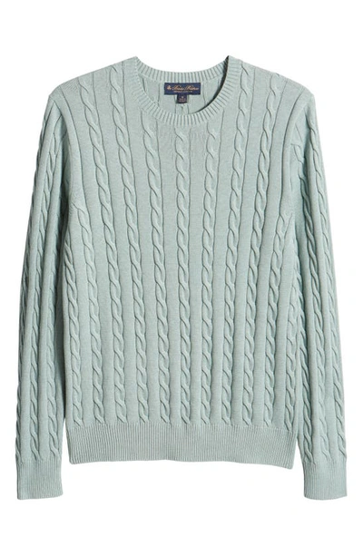 Shop Brooks Brothers Supima® Cotton Cable Knit Sweater In Jade Heather