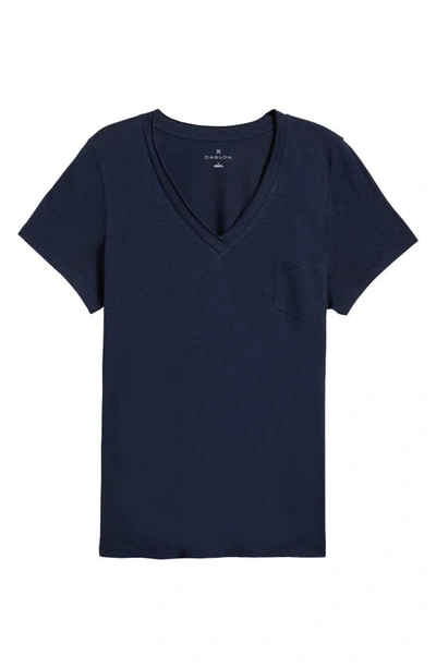 Shop Caslon (r) Short Sleeve V-neck T-shirt In Navy Blazer