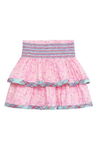 Shop Peek Aren't You Curious Kid's Paisley Print Tiered Cotton Skirt In Multi