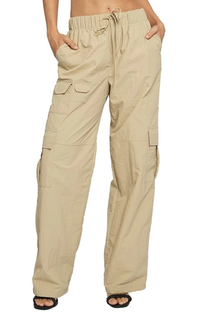 Shop Know One Cares Nylon Cargo Pants In Khaki