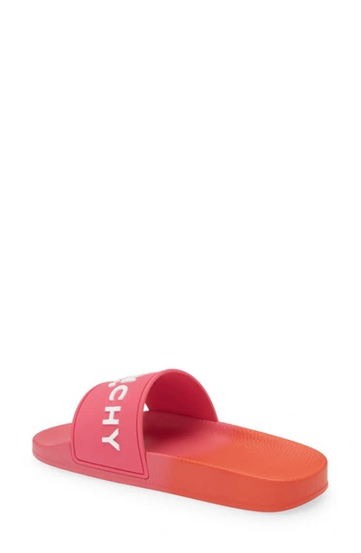 Shop Givenchy Logo Slide Sandal In Pink/ Orange