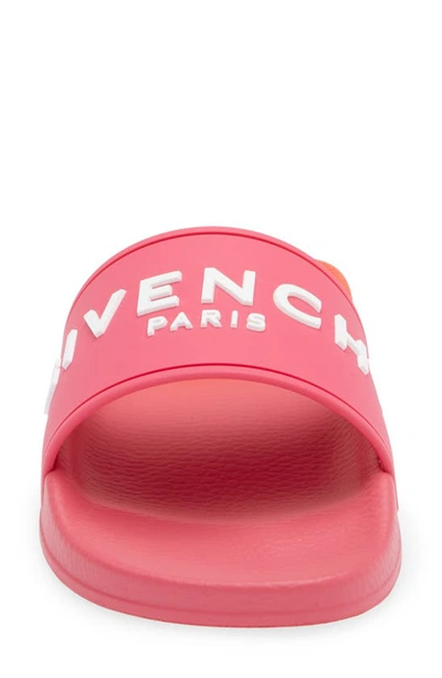 Shop Givenchy Logo Slide Sandal In Pink/ Orange