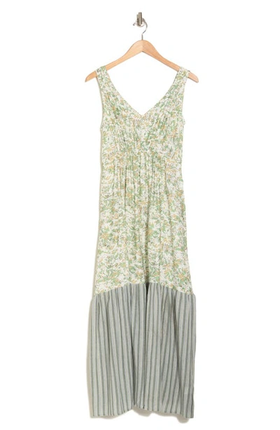 Shop Stitchdrop Florabama Mixed Print Midi Dress In Floret