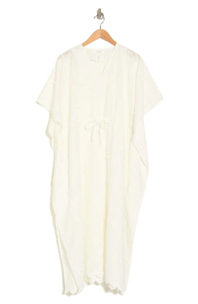 Shop Stitchdrop Sand Dollar Floral Appliqué Cotton Midi Dress In White