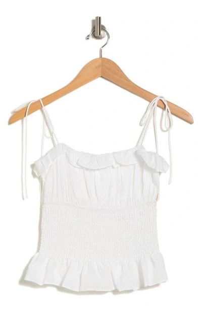 Shop Vici Collection Jossy Smocked Tie Strap Top In White