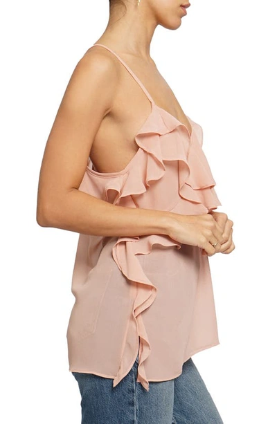 Shop Know One Cares Ruffle Chiffon Camisole In Rose