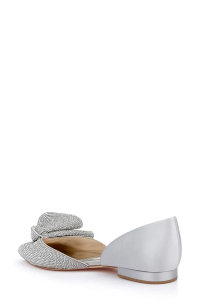 Shop Badgley Mischka Collection Ileana Pointed Toe D'orsay Flat In Silver