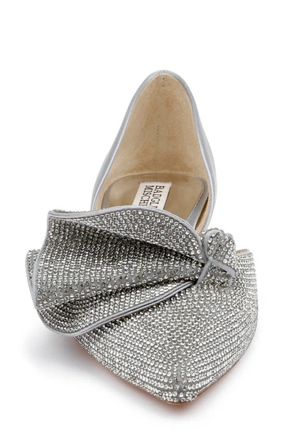 Shop Badgley Mischka Collection Ileana Pointed Toe D'orsay Flat In Silver