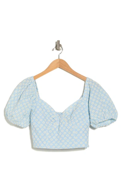 Shop Vici Collection Bittersweet Moments Eyelet Top In Light Blue