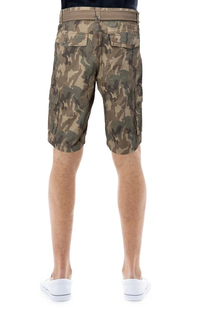 X-ray Men's Belted Twill Tape Detail Cargo Short In Desert Camo