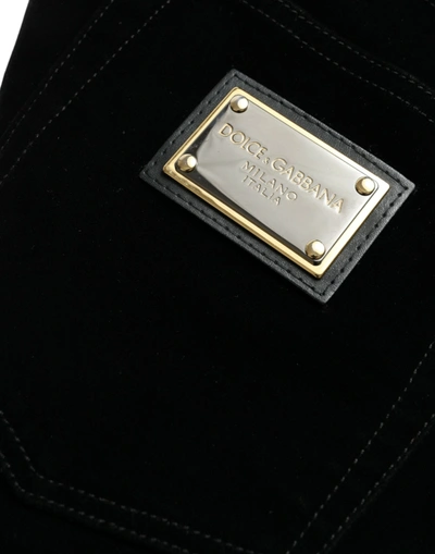 Shop Dolce & Gabbana Elegant Black Skinny Denim Men's Jeans
