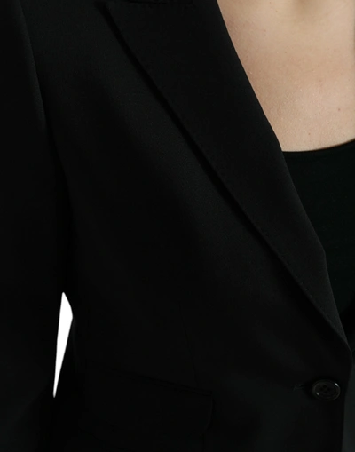 Shop Dolce & Gabbana Chic Wool Blend Peak Lapel Women's Blazer In Black