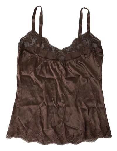 Shop Dolce & Gabbana Silk Blend Camisole Top In Women's Brown