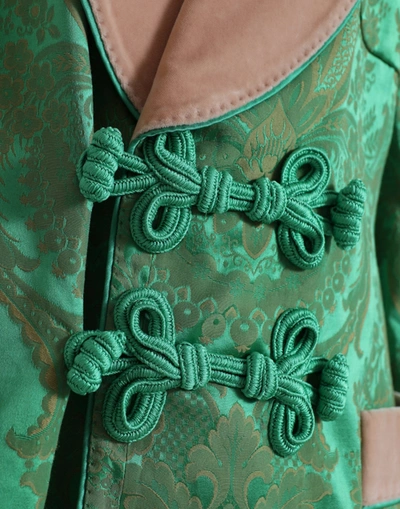 Shop Dolce & Gabbana Floral Elegance Double Breasted Women's Blazer In Green