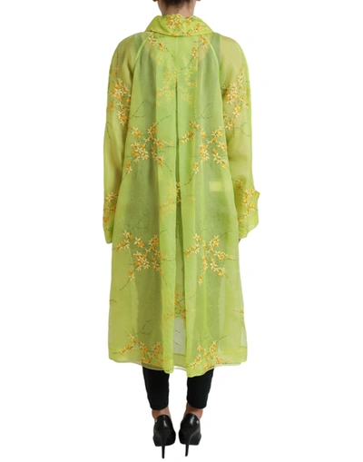 Shop Dolce & Gabbana Elegant Floral Embroidered Silk Women's Jacket In Green