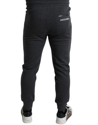 Shop Dolce & Gabbana Melange Grey Cotton Jogger Sweatmen's Men's Pants In Gray