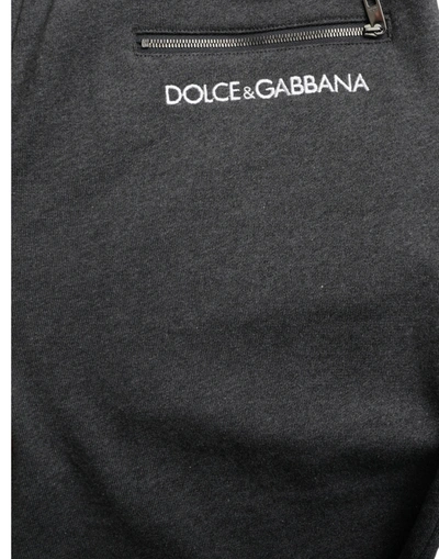 Shop Dolce & Gabbana Melange Grey Cotton Jogger Sweatmen's Men's Pants In Gray