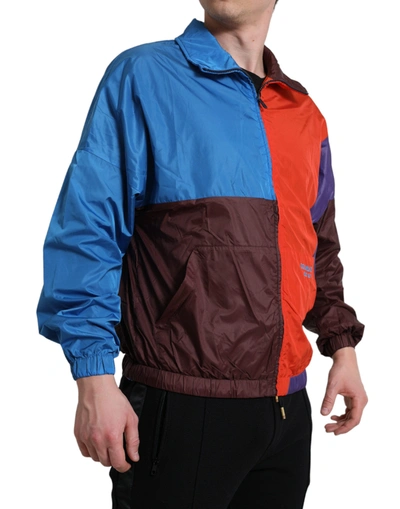 Shop Dolce & Gabbana Multicolor Techno Fabric Windbreaker Men's Jacket