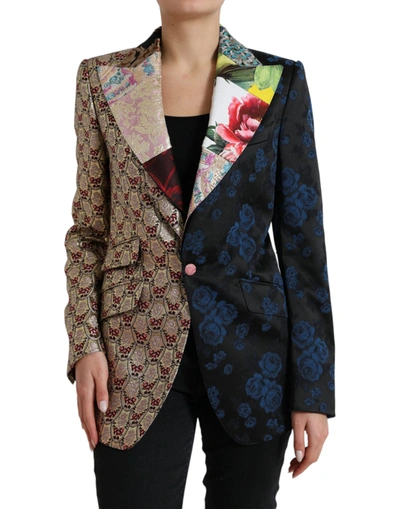 Shop Dolce & Gabbana Elegant Multicolor Patchwork Women's Blazer