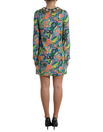 Shop Dolce & Gabbana Multicolor Geometric Silk Mini Women's Dress