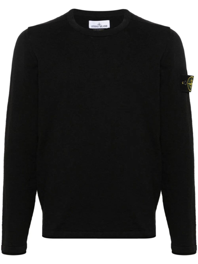 Shop Stone Island Long-sleeve Jersey-knit Jumper In Black