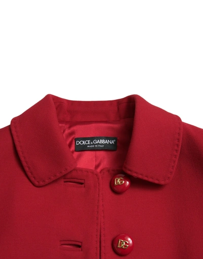 Shop Dolce & Gabbana Red Virgin Wool Cropped Women's Jacket