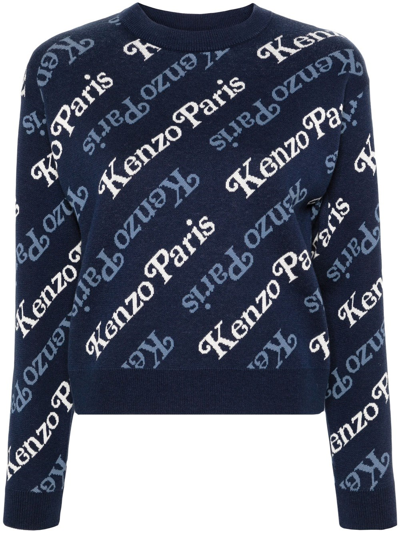 Shop Kenzo Sweater With Verdy Logo In Blue