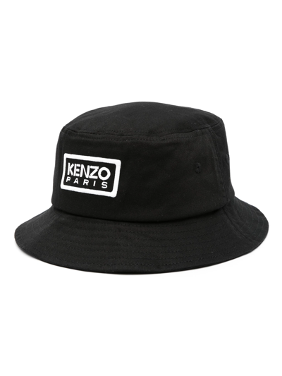 Shop Kenzo Bucket Hat With Embroidery In Black